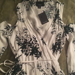 Floral Cold Shoulder Wrap blouse